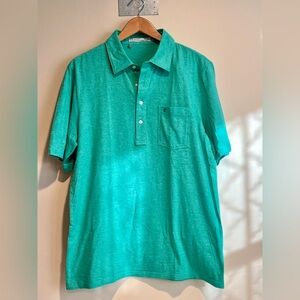 Criquet Short Sleeve Golf Tennis Polo Shirt Mens Large Pima Cotton Green